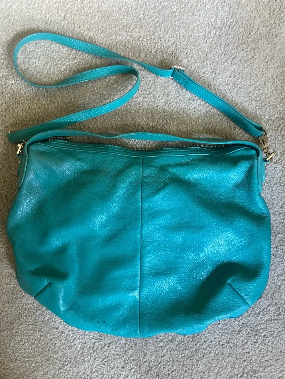 Tory Burch Amanda Crossbody turquoise  blue Hobo Large Bag